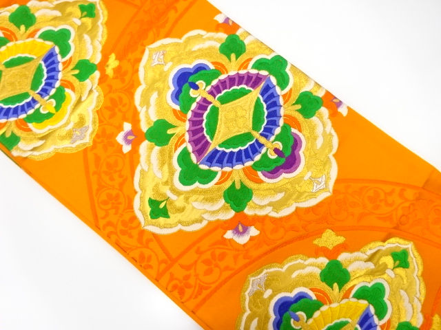 華紋模様織出し袋帯